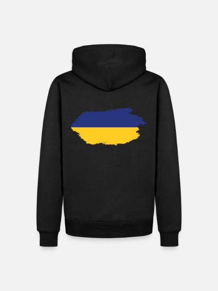 Drapeau de l’Ukraine - Sweat à capuche Premium bio Homme - noir
