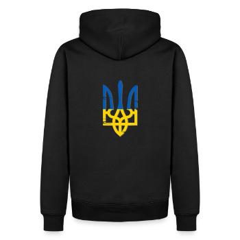 Symbole de l’Ukraine - Sweat à capuche Premium bio Homme - noir - Dos - Nico (187cm)