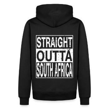 Afrique du Sud Straight outta Afrique du Sud - Sweat à capuche Premium bio Homme - noir - Dos - Nico (187cm)