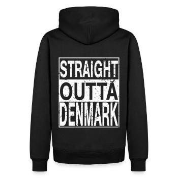 Danemark Straight outta Danemark - Sweat à capuche Premium bio Homme - noir - Dos - Nico (187cm)