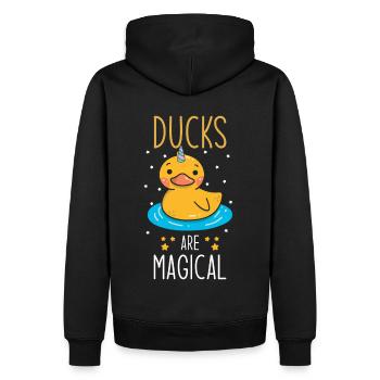 Dicton canard - Sweat à capuche Premium bio Homme - noir - Dos - Nico (187cm)
