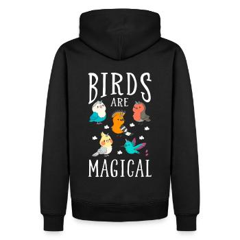 Vogel - Männer Premium Bio Hoodie - Schwarz - Hinten - Nico (187cm)