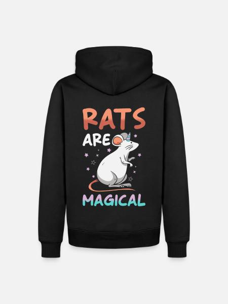Ratte Einhorn Ratte - Männer Premium Bio Hoodie - Schwarz