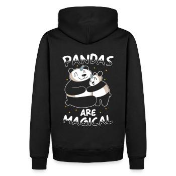 Panda Einhorn Panda - Männer Premium Bio Hoodie - Schwarz - Hinten - Nico (187cm)