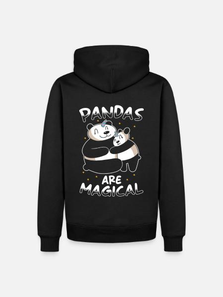 Panda Einhorn Panda - Männer Premium Bio Hoodie - Schwarz