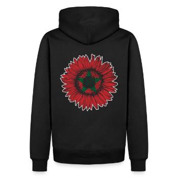 Maroc Drapeau Tournesol - Sweat à capuche Premium bio Homme - noir - Dos - Nico (187cm)