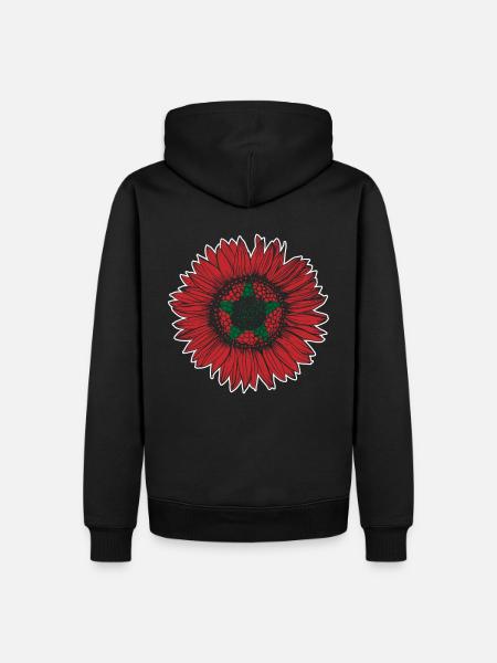 Morocco Flag Sunflower - Men’s Premium Organic Hoodie - black