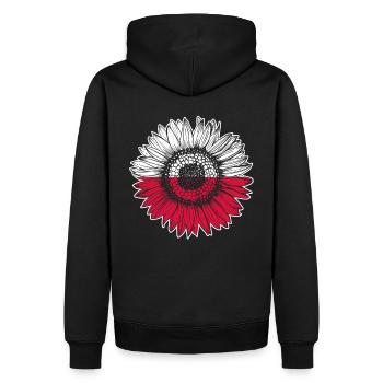 Pologne Drapeau Tournesol - Sweat à capuche Premium bio Homme - noir - Dos - Nico (187cm)