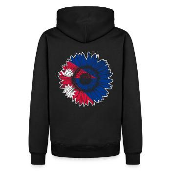 Drapeau du Népal Tournesol - Sweat à capuche Premium bio Homme - noir - Dos - Nico (187cm)