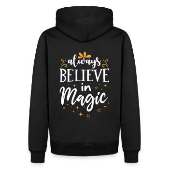 Dicton magique Croyance en la magie - Sweat à capuche Premium bio Homme - noir - Dos - Nico (187cm)