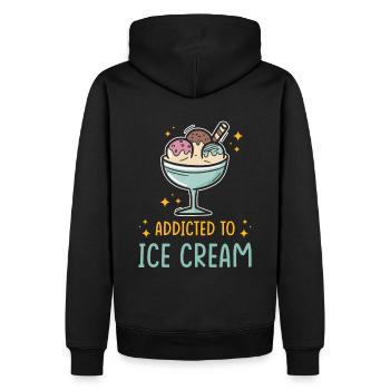 Eis - Männer Premium Bio Hoodie - Schwarz - Hinten - Nico (187cm)