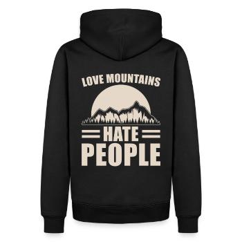 Berge - Männer Premium Bio Hoodie - Schwarz - Hinten - Nico (187cm)