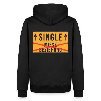 Single - Männer Premium Bio Hoodie - Schwarz - Hinten - Nico (187cm)