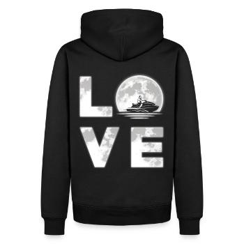 Jetski - Männer Premium Bio Hoodie - Schwarz - Hinten - Nico (187cm)