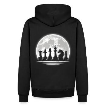Échecs - Sweat à capuche Premium bio Homme - noir - Dos - Nico (187cm)