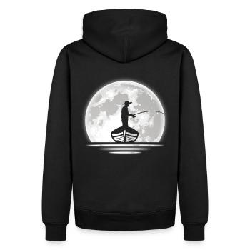 Angler - Männer Premium Bio Hoodie - Schwarz - Hinten - Nico (187cm)
