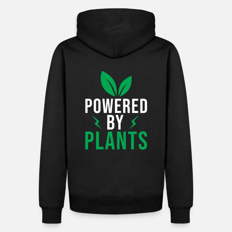 Powered by Plants - Männer Premium Bio Hoodie - Schwarz