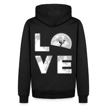 Ski - Sweat à capuche Premium bio Homme - noir - Dos - Nico (187cm)