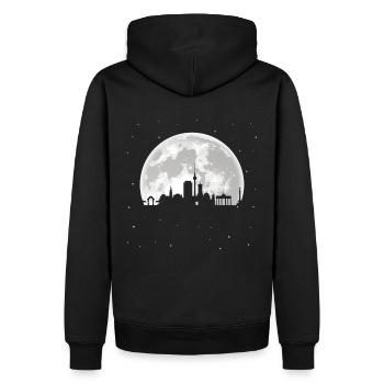 Ligne d’horizon de Berlin - Sweat à capuche Premium bio Homme - noir - Dos - Nico (187cm)