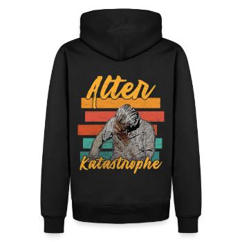Alter Katastrophe - Männer Premium Bio Hoodie - Schwarz - Hinten - Nico (187cm)