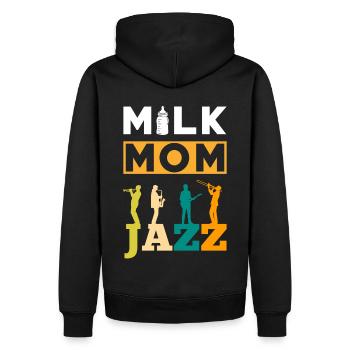 Milk Mom Jazz - Sweat à capuche Premium bio Homme - noir - Dos - Nico (187cm)