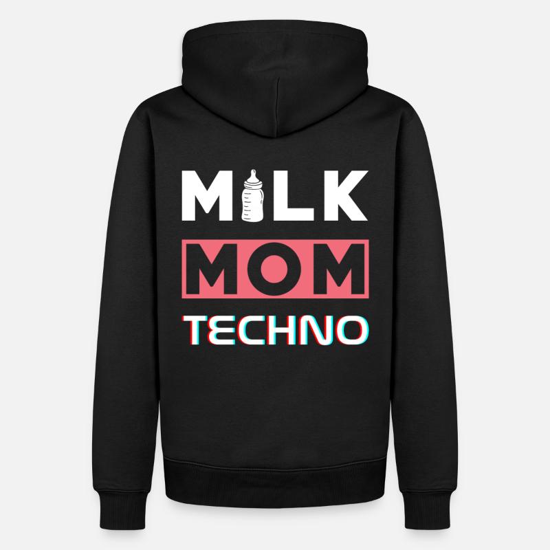 Milk Mom Techno - Männer Premium Bio Hoodie - Schwarz