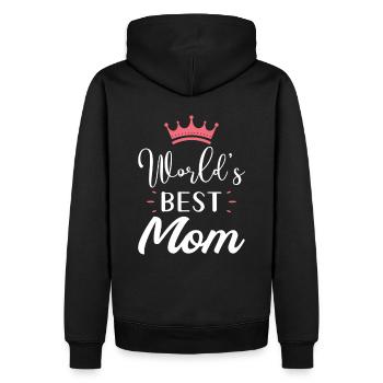Meilleure maman du monde - Sweat à capuche Premium bio Homme - noir - Dos - Nico (187cm)