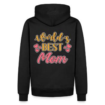 Meilleure maman du monde - Sweat à capuche Premium bio Homme - noir - Dos - Nico (187cm)