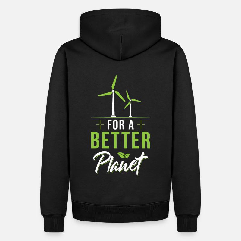 Windrad Spruch - Männer Premium Bio Hoodie - Schwarz