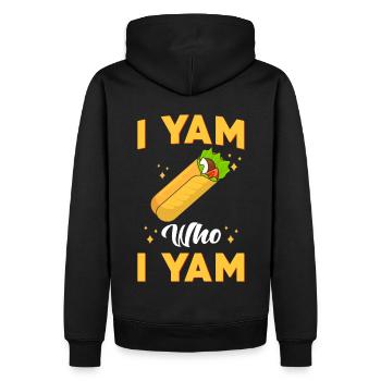 Shawarma I Yam who I Yam - Männer Premium Bio Hoodie - Schwarz - Hinten - Nico (187cm)