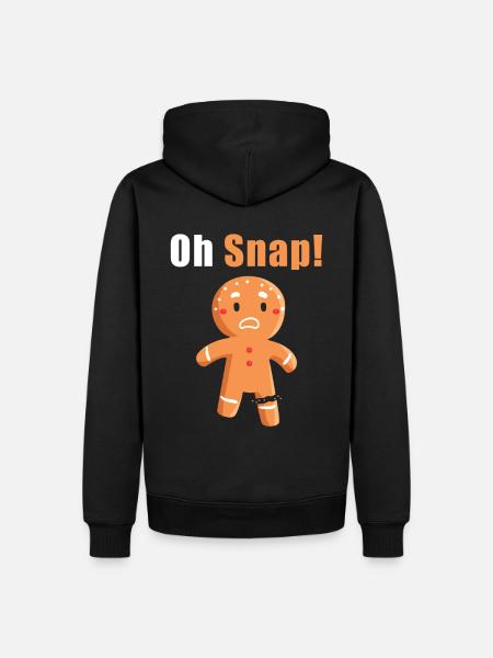 Oh Snap Gingerbread Pun - Men’s Premium Organic Hoodie - black