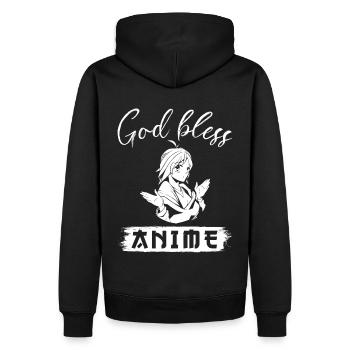Anime - Männer Premium Bio Hoodie - Schwarz - Hinten - Nico (187cm)