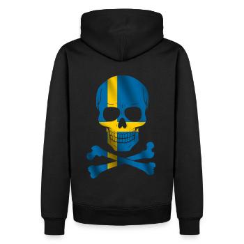 Schweden Flagge - Männer Premium Bio Hoodie - Schwarz - Hinten - Nico (187cm)