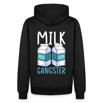 Gangster de lait - Sweat à capuche Premium bio Homme - noir - Dos - Nico (187cm)