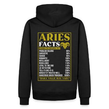 Widder Sternzeichen Geschenk Fakten - Männer Premium Bio Hoodie - Schwarz - Hinten - Nico (187cm)