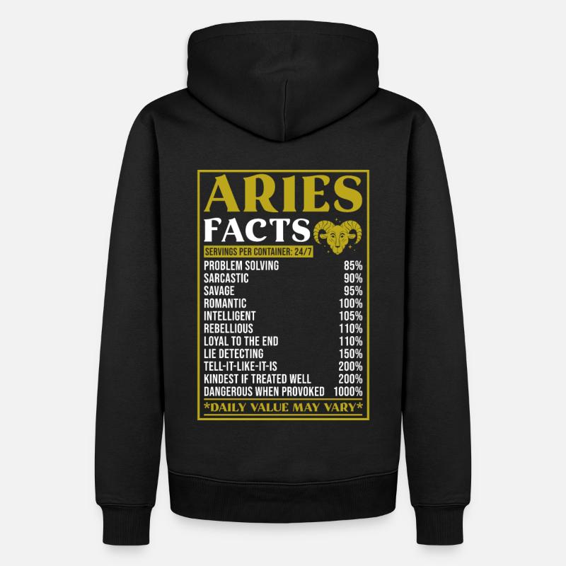 Widder Sternzeichen Geschenk Fakten - Männer Premium Bio Hoodie - Schwarz