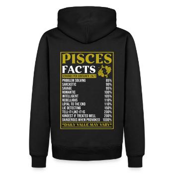 Fische Sternzeichen Geschenk Fakten - Männer Premium Bio Hoodie - Schwarz - Hinten - Nico (187cm)