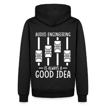 Audio Ingenieur Tontechniker Geschenk - Männer Premium Bio Hoodie - Schwarz - Hinten - Nico (187cm)