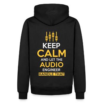 Audio Ingenieur Tontechniker Geschenk - Männer Premium Bio Hoodie - Schwarz - Hinten - Nico (187cm)