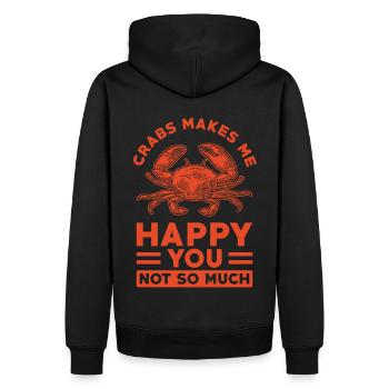 Crabe disant drôle - Sweat à capuche Premium bio Homme - noir - Dos - Nico (187cm)