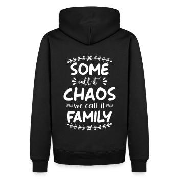 Certains l’appellent Chaos nous l’appelons Famille - Sweat à capuche Premium bio Homme - noir - Dos - Nico (187cm)