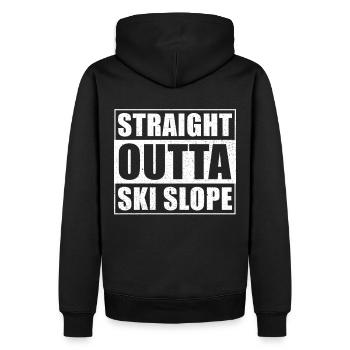 Straight outta Ski Slope - Männer Premium Bio Hoodie - Schwarz - Hinten - Nico (187cm)