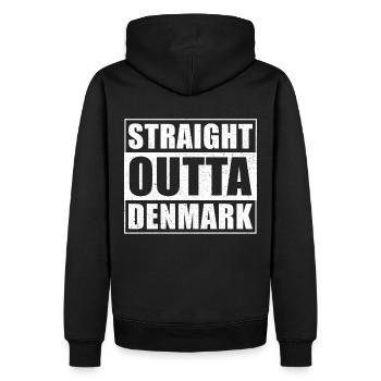 Straight outta Danemark - Sweat à capuche Premium bio Homme - noir - Dos - Nico (187cm)