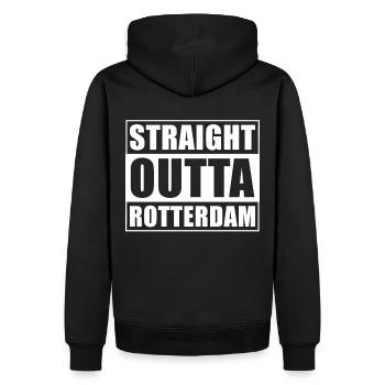 Tout droit sorti de Rotterdam - Sweat à capuche Premium bio Homme - noir - Dos - Nico (187cm)