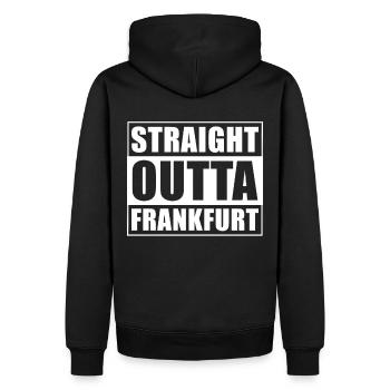 Straight outta Francfort - Sweat à capuche Premium bio Homme - noir - Dos - Nico (187cm)