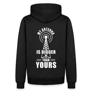 Amateurfunk - Männer Premium Bio Hoodie - Schwarz - Hinten - Nico (187cm)