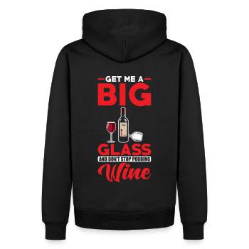 Vin rouge Apportez-moi un grand verre de vin - Sweat à capuche Premium bio Homme - noir - Dos - Nico (187cm)