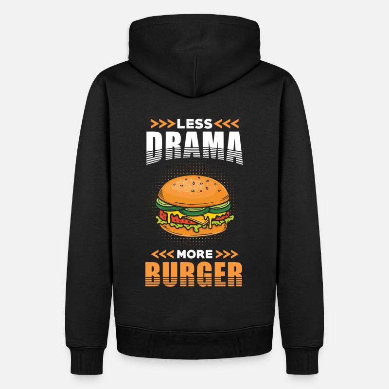 Burger Moins Drame plus Burger - Sweat à capuche Premium bio Homme - noir