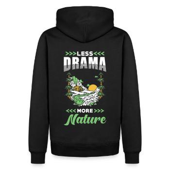 Natur - Männer Premium Bio Hoodie - Schwarz - Hinten - Nico (187cm)