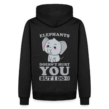 Elephants ne vous fait pas de mal, mais je le fais - Sweat à capuche Premium bio Homme - noir - Dos - Nico (187cm)